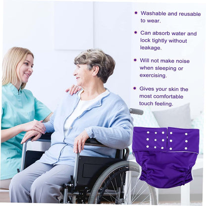 Reusable Adult Diaper Pants with Leak Proof Protection, Purple