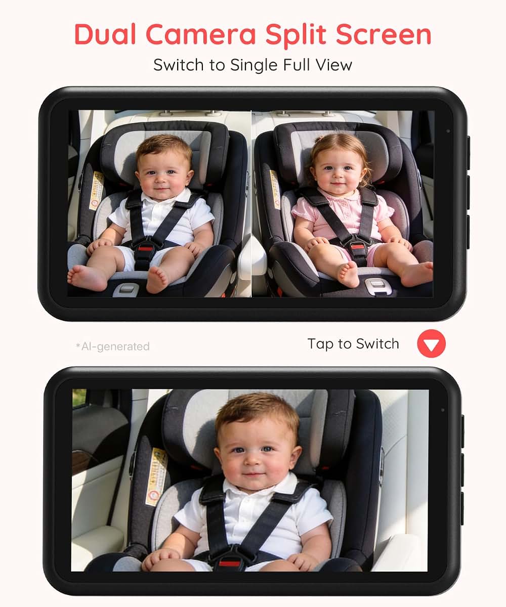 LUCKVIEW BM2 Pro Dual Baby Car Camera Monitor | 1080P Night Vision