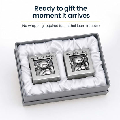 Creative Gifts International Teddy Bear Tooth and Curl Keepsake Boxes (photo 2)