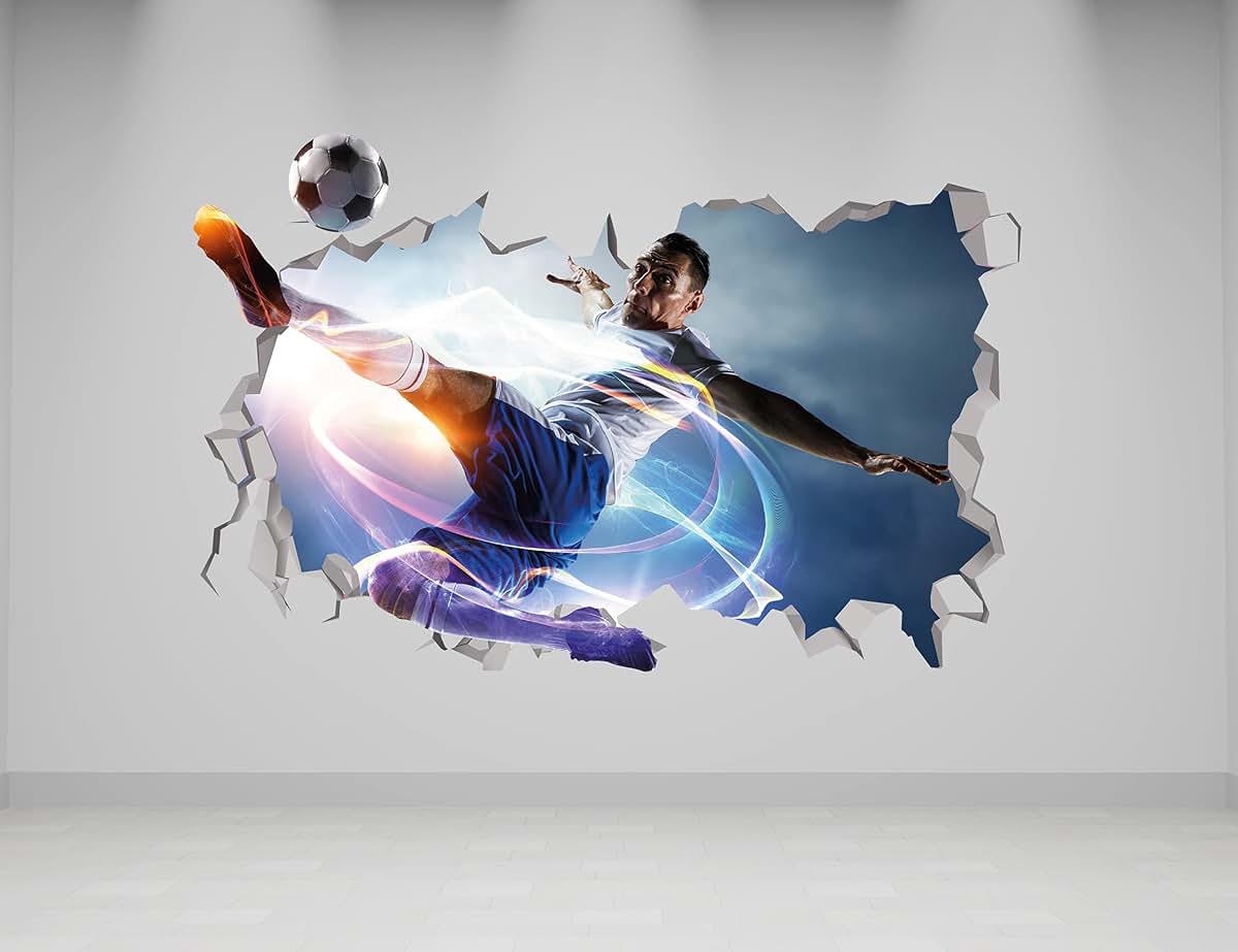AdesiivoStudio 3D Soccer Wall Decor Soccer Player Sticker