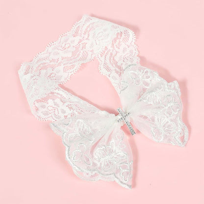 cunueae Lace Bow Hair Bands For Baby Wide Headband Kid Princess Hairwrap Birthday Accessory Girl Photo Props Bow Wide (photo 3)
