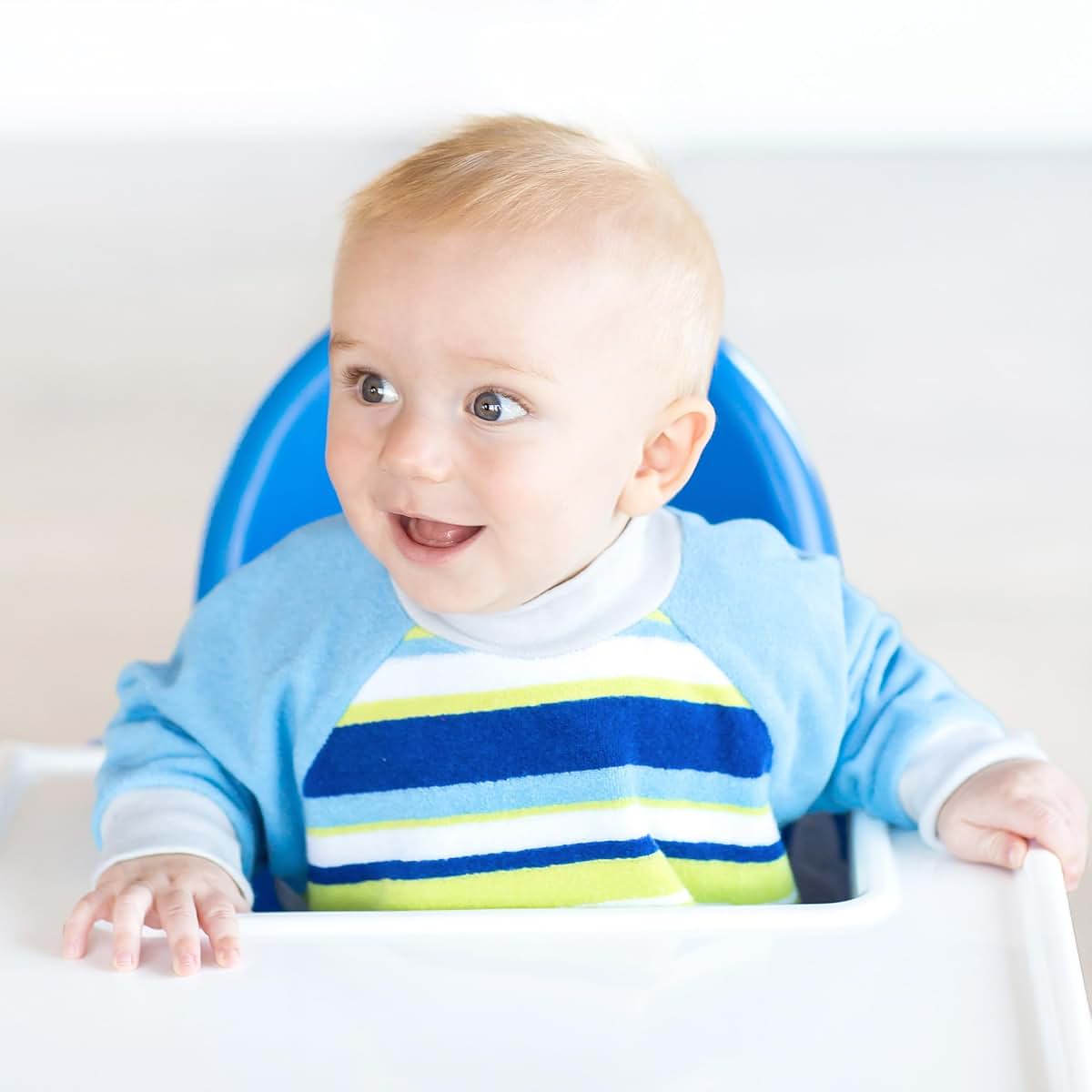 Kiddologic Bibit-all Baby Feeding Bib Sky Blue Stripe