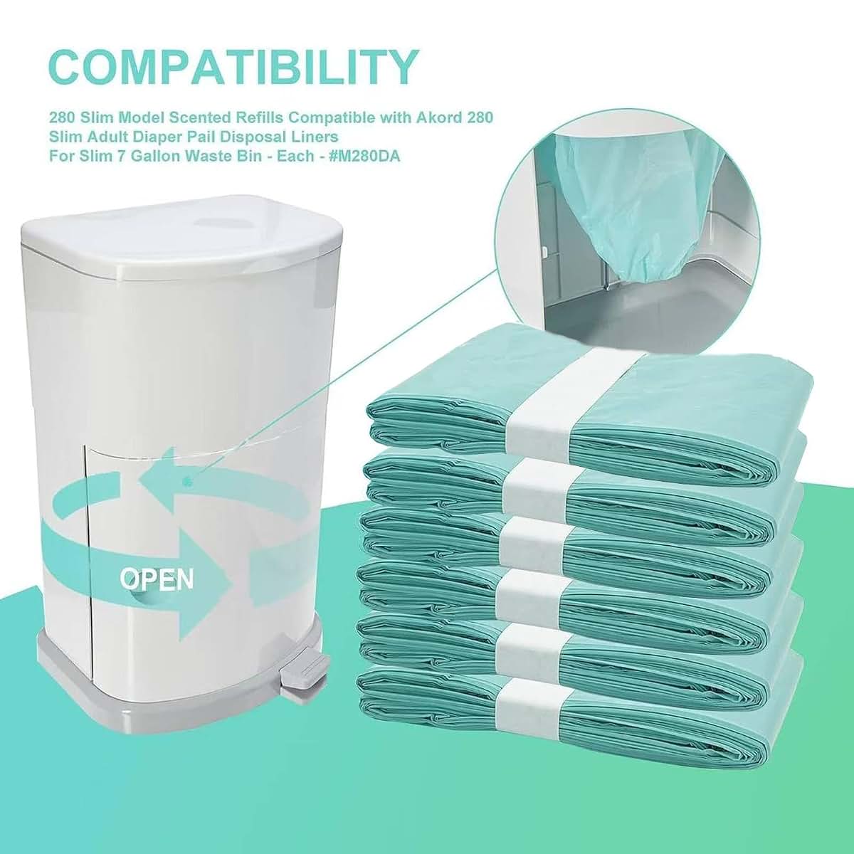 GDXXYKJ Adult Diaper Liner Refills 6-Pack For Janibell Akord 280 Slim Model