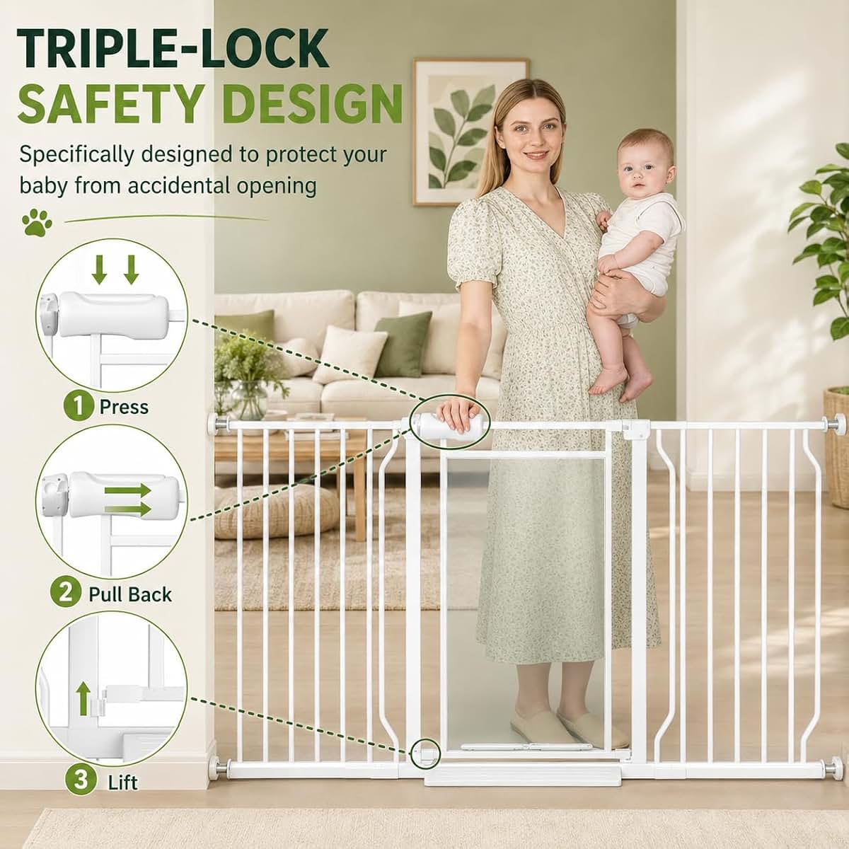 Qonimm Clear Acrylic Extra Wide Baby Gate and Dog Gate, 29.7-57.5 in Wide (photo 3)