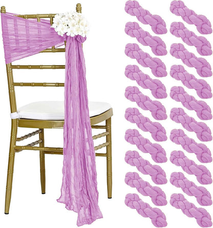 MDS Pack of 50 Cheesecloth Chair Sashes Lavender