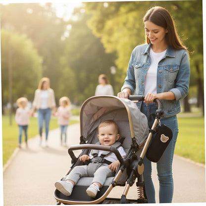 Monetais Insulated Baby Bottle Bag with Adorable Bear Embroidery - Breastmilk Cooler Travel Bag for On-the-Go, Portable