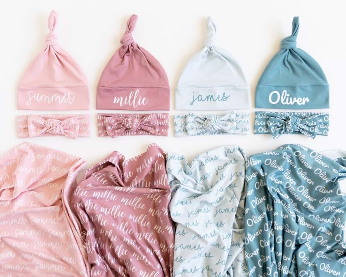 Andisijq Personalized Baby Swaddle Blanket Personalized Baby Blankets for Girls Boys with Name Pesonnalized Baby Gifts (photo 2)