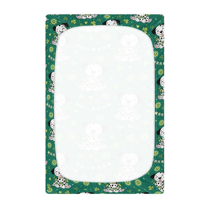 St. Patrick's Day Dog Shamrock Fitted Crib Sheet, Standard Crib Mattress Size