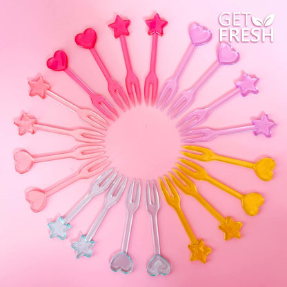GET FRESH 30 Piece Heart and Star Food Picks for Bento Box Decor