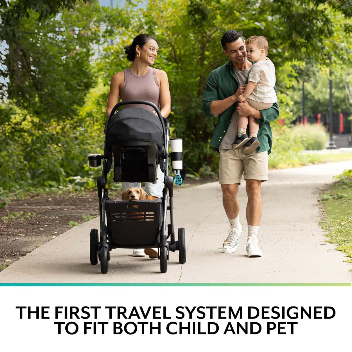 Evenflo Pivot Troop Child and Pet Modular Travel System in Bluestone Gray