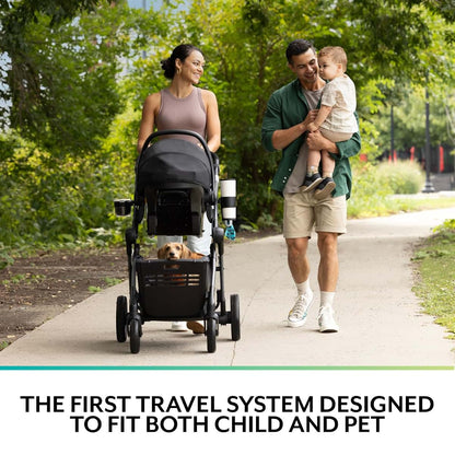 Evenflo Pivot Troop Child and Pet Modular Travel System in Bluestone Gray