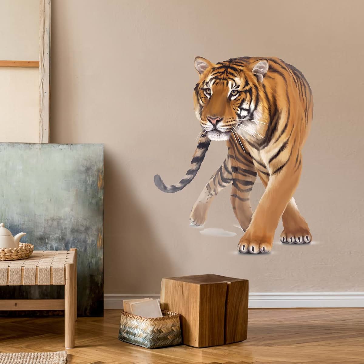 Wondever Walking Tiger Wall Decals Jungle Animals