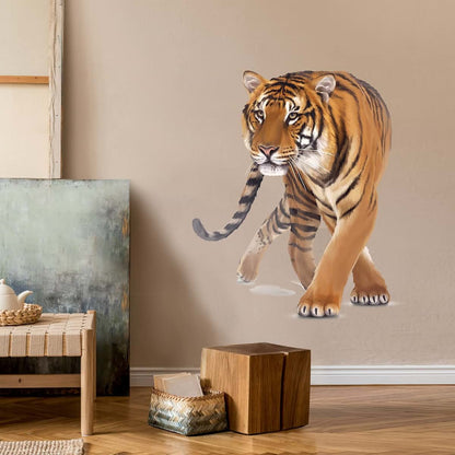 Wondever Walking Tiger Wall Decals Jungle Animals