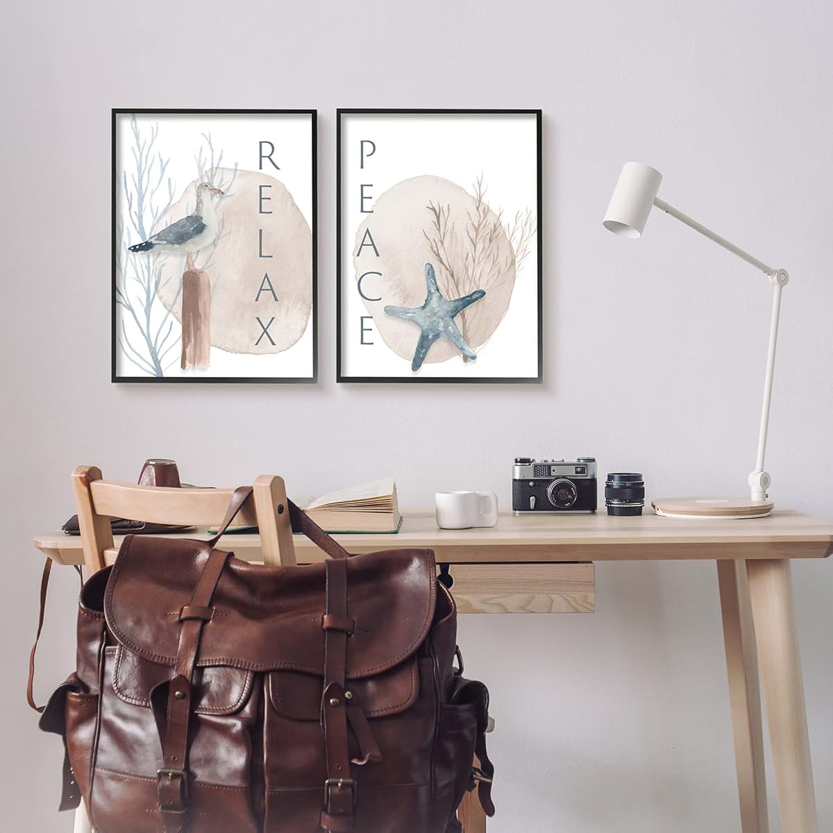 Stupell Industries Nautical Seagull Starfish Framed Print Set