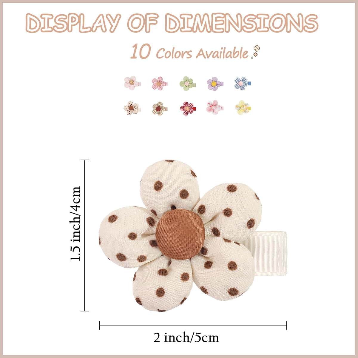 24Pcs Toddler Flower Hair Clips for Girls 1.5 Inch Baby Cute Floral Hairpins