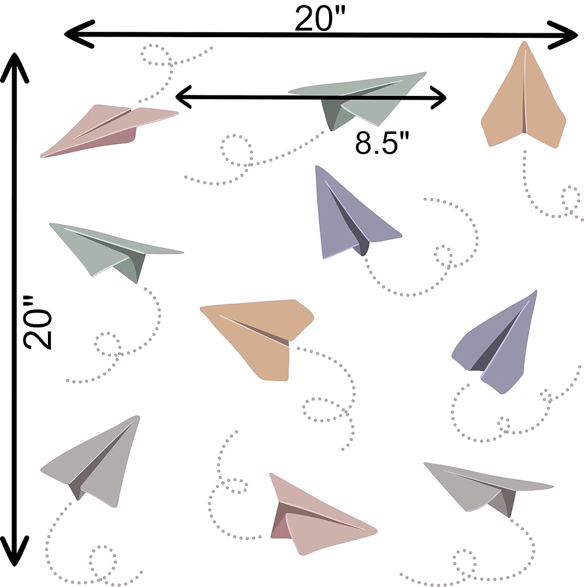 DS Inspirational Decals Paper Airplanes Wall Art Decor