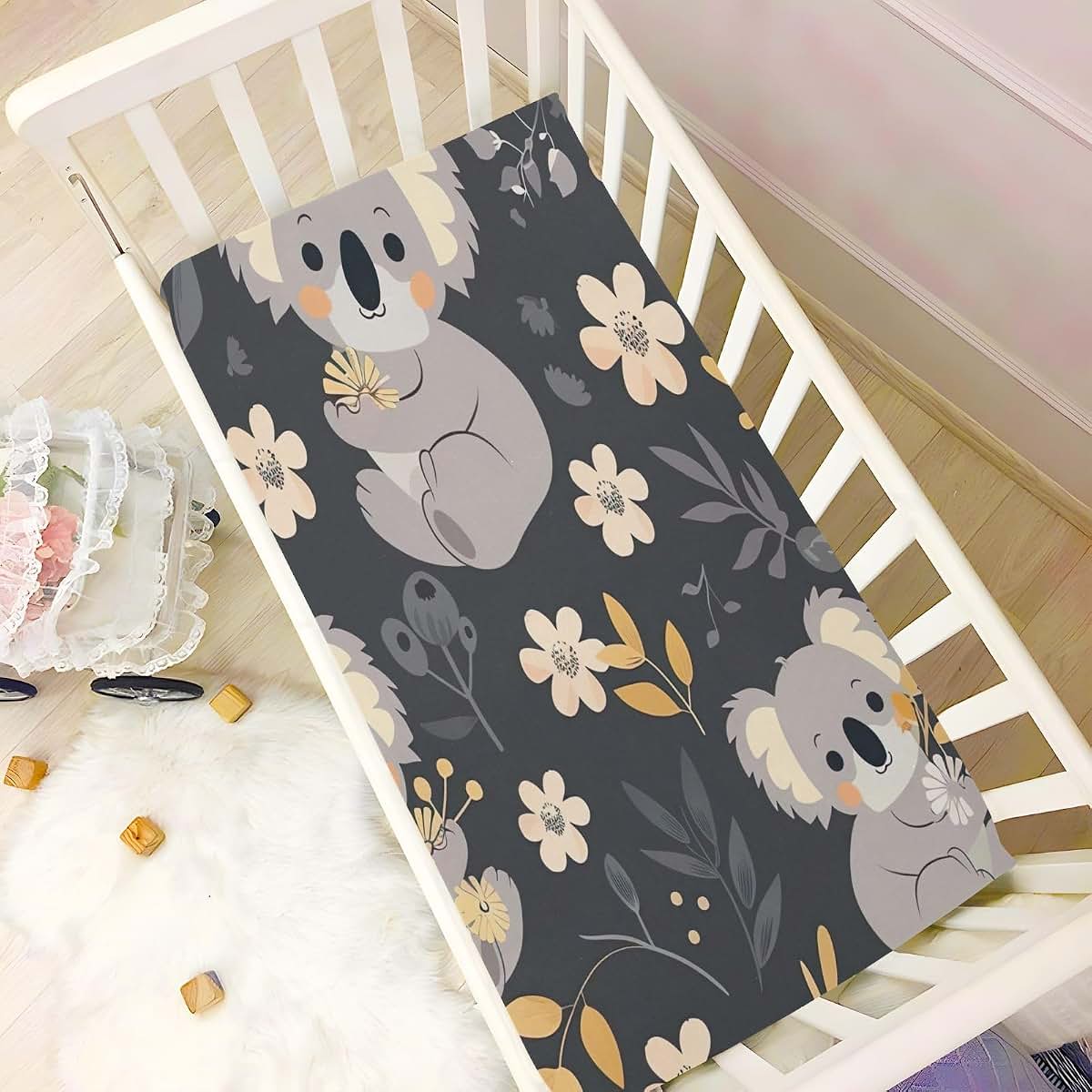 Nander Cute Koala Fitted Crib Sheet For Standard Crib And Toddler Mattresses