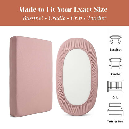 Ababy Custom Size Bamboo Jersey Fitted Sheet – Blush Pink (photo 2)