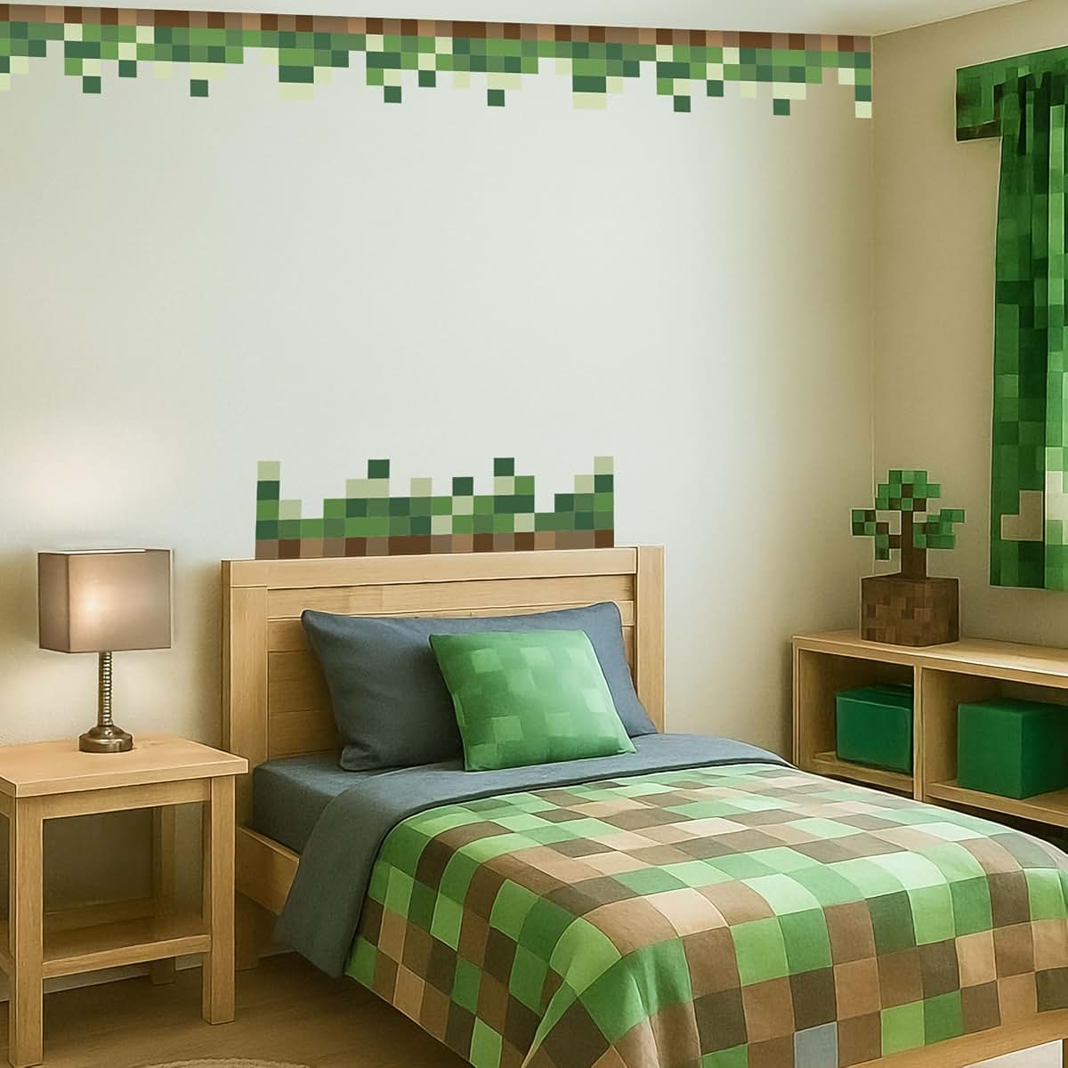 AdesiivoStudio Pixel Block Border Wall Decal for Kids Rooms (photo 3)
