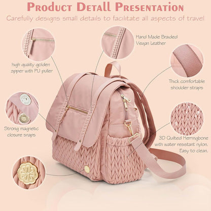 SEWBOO Diaper Bag BackPack Large Capacity Travel Mommy Bag Waterproof and Stylish with Changing Pad Baby Bag for Women (photo 3)