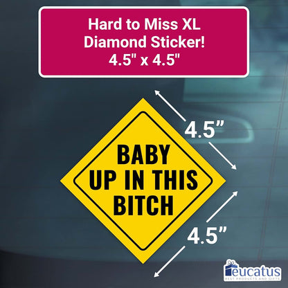 BabyOneStop Funny Baby Car Bumper Decal 4.5x4.5 Inch Diamond Vinyl