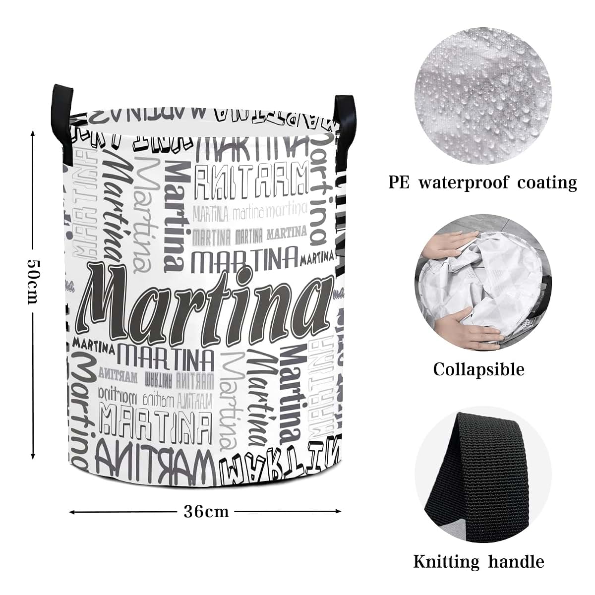Attentive Arts Personalized Laundry Basket Large Storage Bin (photo 4)