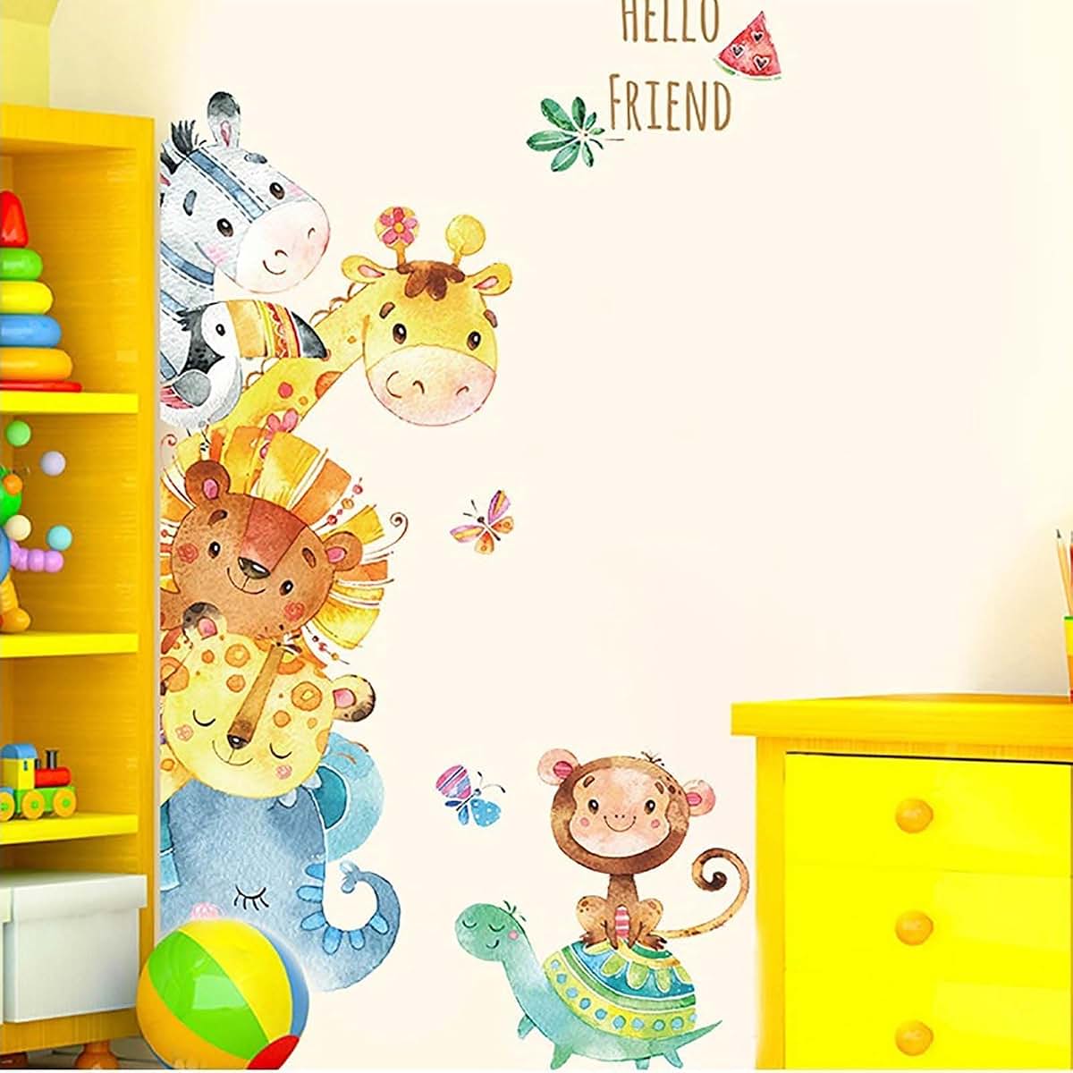 Wall Door Decals - Cute Safari Animal Woodland Decor for Rooms