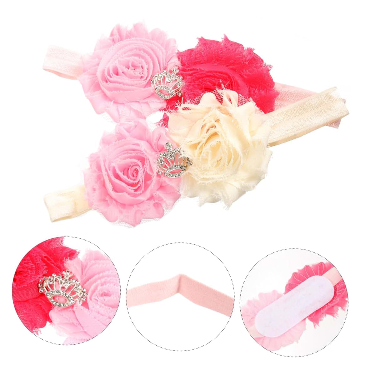 Totority Girl Floral Headbands for Newborn Dress-Up and Special Occasions
