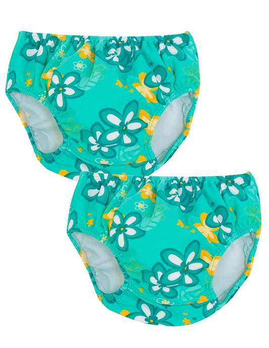 Tuga Sunwear Tuga Girls Reusable Swim Diaper 2 Pack, Seafoam, 4T