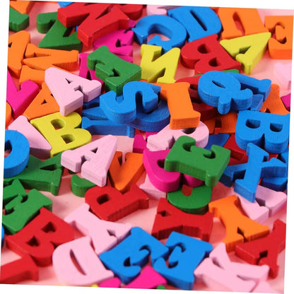 ULDIGI 100pcs Wooden Letters 1 Inch Alphabet Craft, Colorful Mini