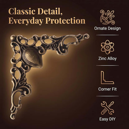 30 Pcs Antique Bronze Decorative Corner Protectors For Frames Boxes Albums