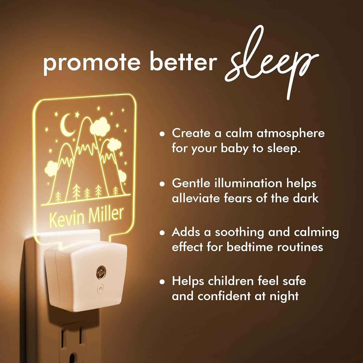 With Love From Julie Personalized Mountains Night Light For Kids Bedroom (photo 2)