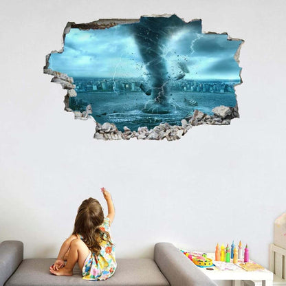 Kuletkear Tornado Landscape 3D Wall Decor Mural