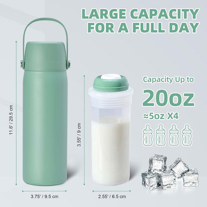 Momify 36-Hour Portable Breastmilk Storage Bottle, 20oz Vacuum Insulated Stainless Steel Breast Milk Cooler Bottle, TSA (photo 4)