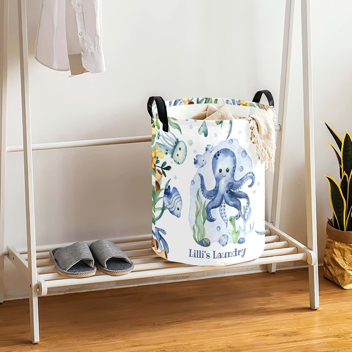 Joyestore Underwater-Creatures-Sea-Turtle-Octopus Storage Bin, Waterproof Oxford Fabric Clothes Basket Organizer for (photo 4)