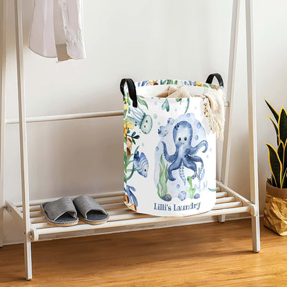 Joyestore Underwater-Creatures-Sea-Turtle-Octopus Storage Bin, Waterproof Oxford Fabric Clothes Basket Organizer for (photo 4)