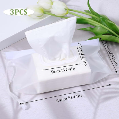JIYIN Portable Wet Wipe Pouch Dispenser 3 Pcs Clear Wipe Holder (photo 2)