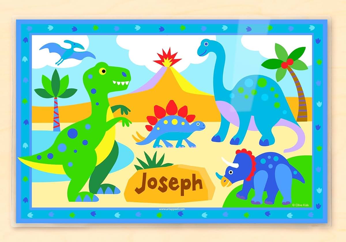 Art Appeel Dinosaur Personalized Laminated Placemat for Kids (photo 2)