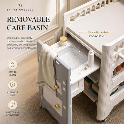Little Cuddles Changing Table with Storage and Adjustable Height