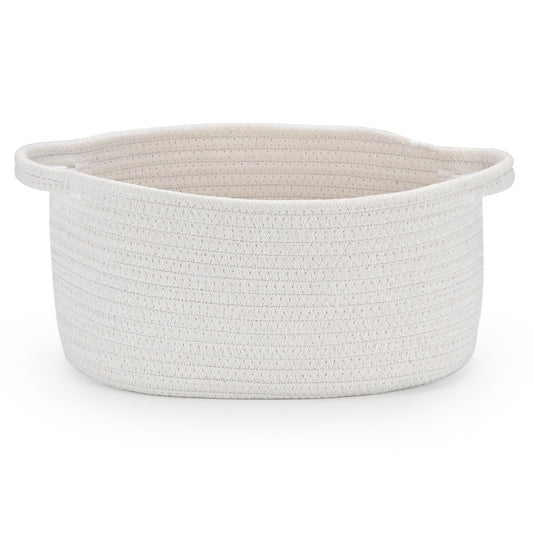 Happyiren Woven Cotton Rope Basket, Medium, Nursery Decor