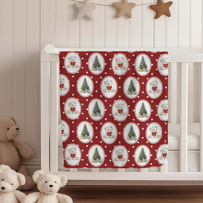 Cstdyfrv Christmas Bear And Tree Baby Blanket, 40x50 Inch Flannel Swaddle (photo 4)