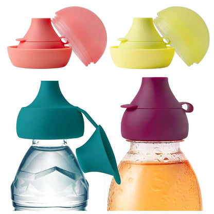 Boon Snug Sip Universal Silicone Bottle Toppers with Spill Proof Valves, 4-Pack