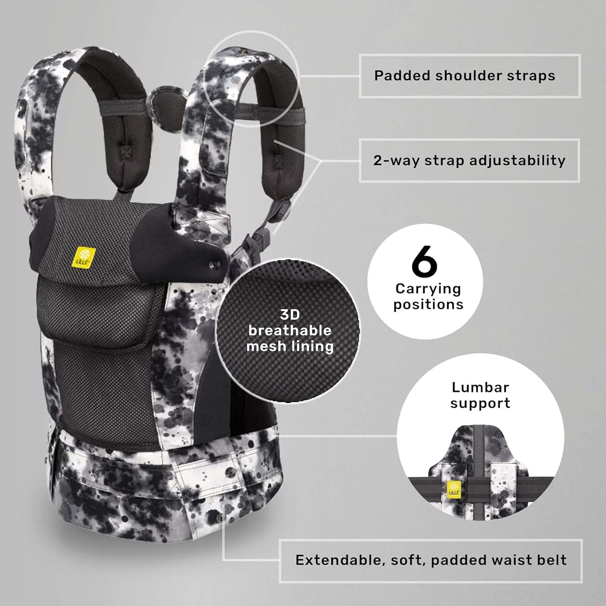 LÍLLÉbaby Complete Airflow Deluxe 6-in-1 Baby Carrier in Galaxy Space Dye (photo 2)
