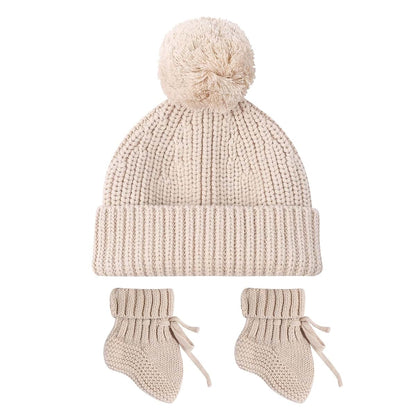 CAZSTYK Newborns Hand Crochet Booties And Hat Set Soft And Breathable Knitting Socks Shoes & Bonnet For Both Boys And