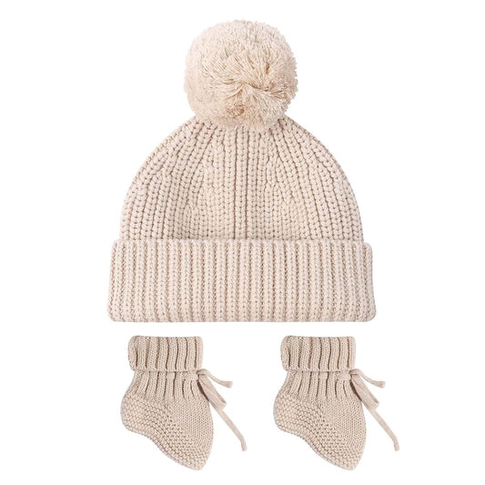 CAZSTYK Newborns Hand Crochet Booties And Hat Set Soft And Breathable Knitting Socks Shoes & Bonnet For Both Boys And