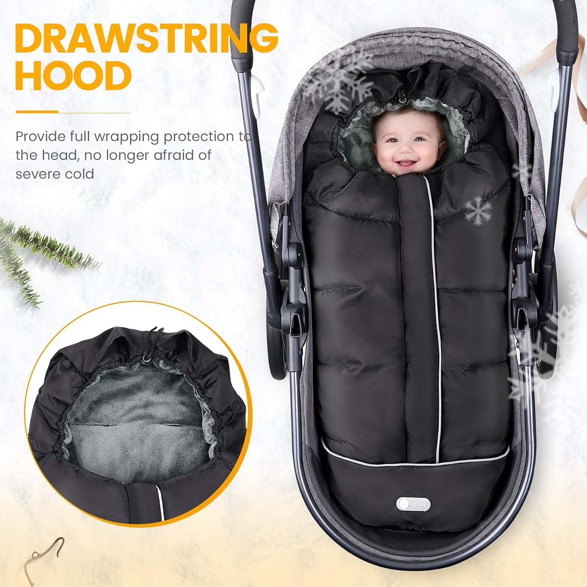 BabyOneStop Stroller Footmuff Universal Baby Bunting Bag with Reflective Strips and Machine Washable Design