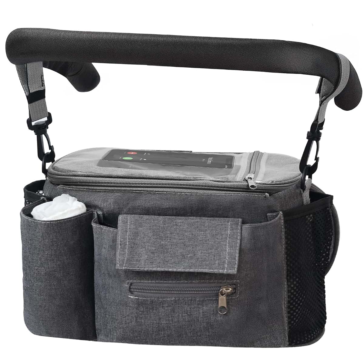 Nufuriri Universal Stroller Organizer Caddy with Phone Pocket