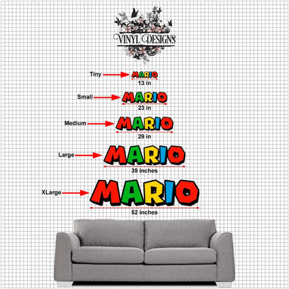 Vinyl Designs Super Mario Custom Name Wall Decal Sticker