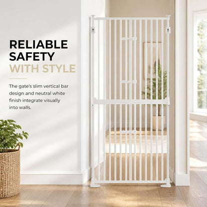 Ergode Extra Tall Indoor Cat Gate, 74 Inch White Barrier (photo 4)