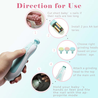 Always Forever Electric Baby Nail Trimmer and Polish Set with LED Light (photo 2)